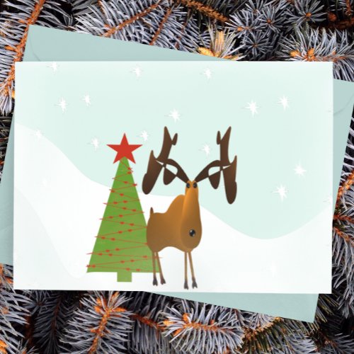 Christmas Moose Holiday Postcard