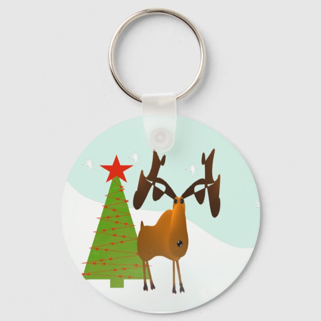 Christmas Moose Keychain (Front)