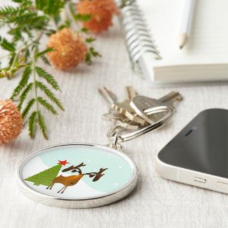Christmas Moose Keychain