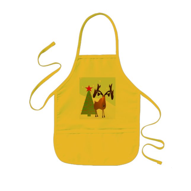 Christmas Moose Kids' Apron (Front)