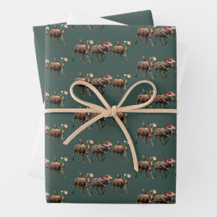Christmas Moose Lover Reindeer Xmas Lights Holiday Wrapping Paper Sheets