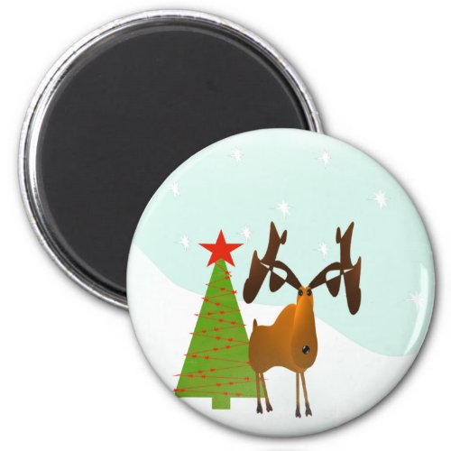 Christmas Moose Magnet