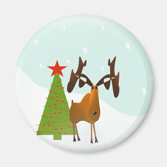 Christmas Moose Magnet (Front)