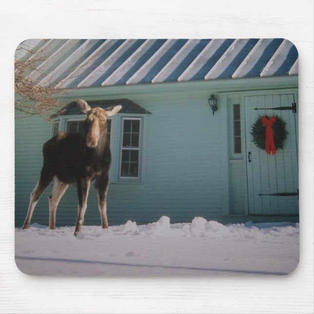 Christmas Moose Mouse Pad (Front)