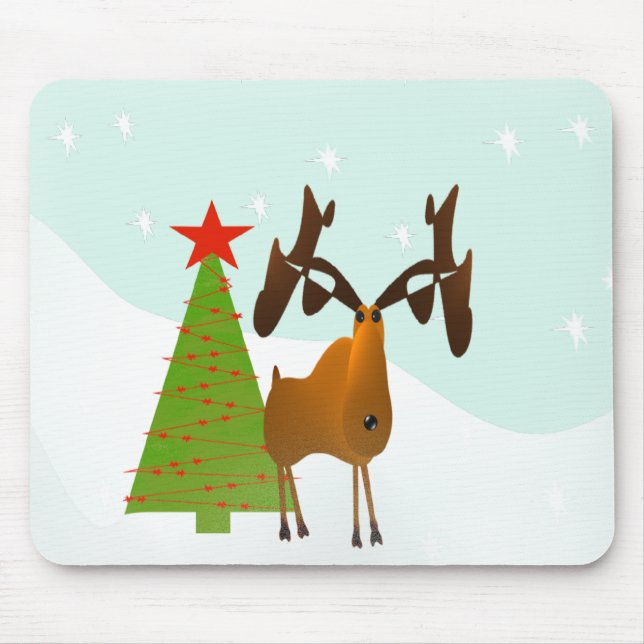 Christmas Moose Mouse Pad (Front)