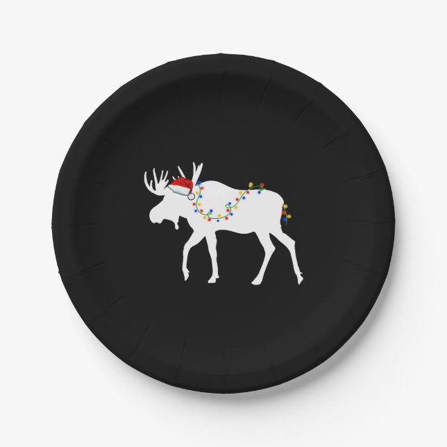 Christmas Moose Paper Plates (Front)