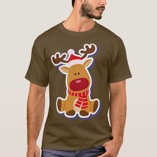 Christmas Moose Reindeer Elk Rudolph T_Shirt