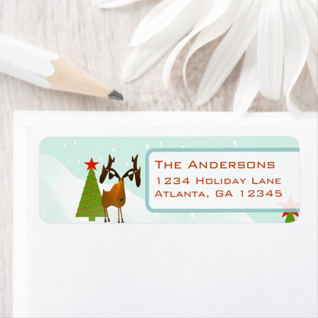 Christmas Moose Return Address Label (Insitu)