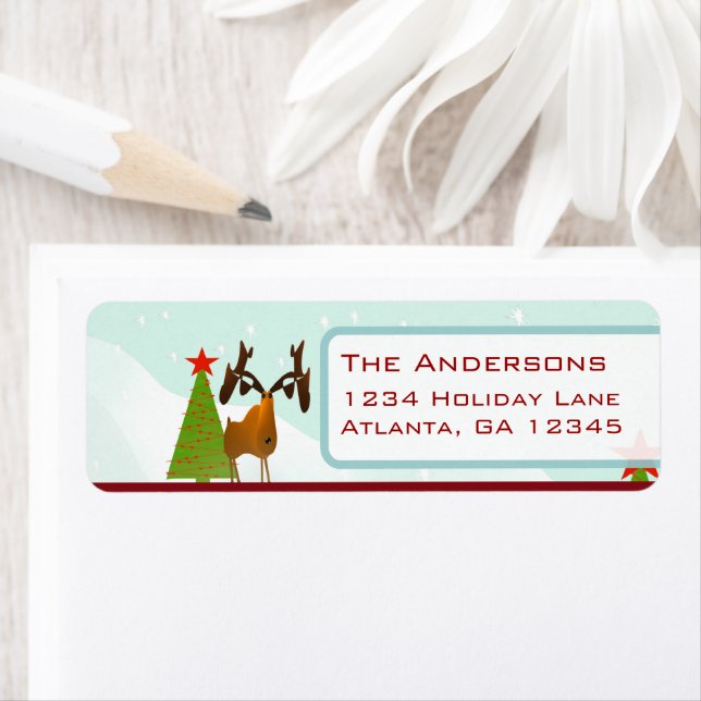 Christmas Moose Return Address Label (Insitu)