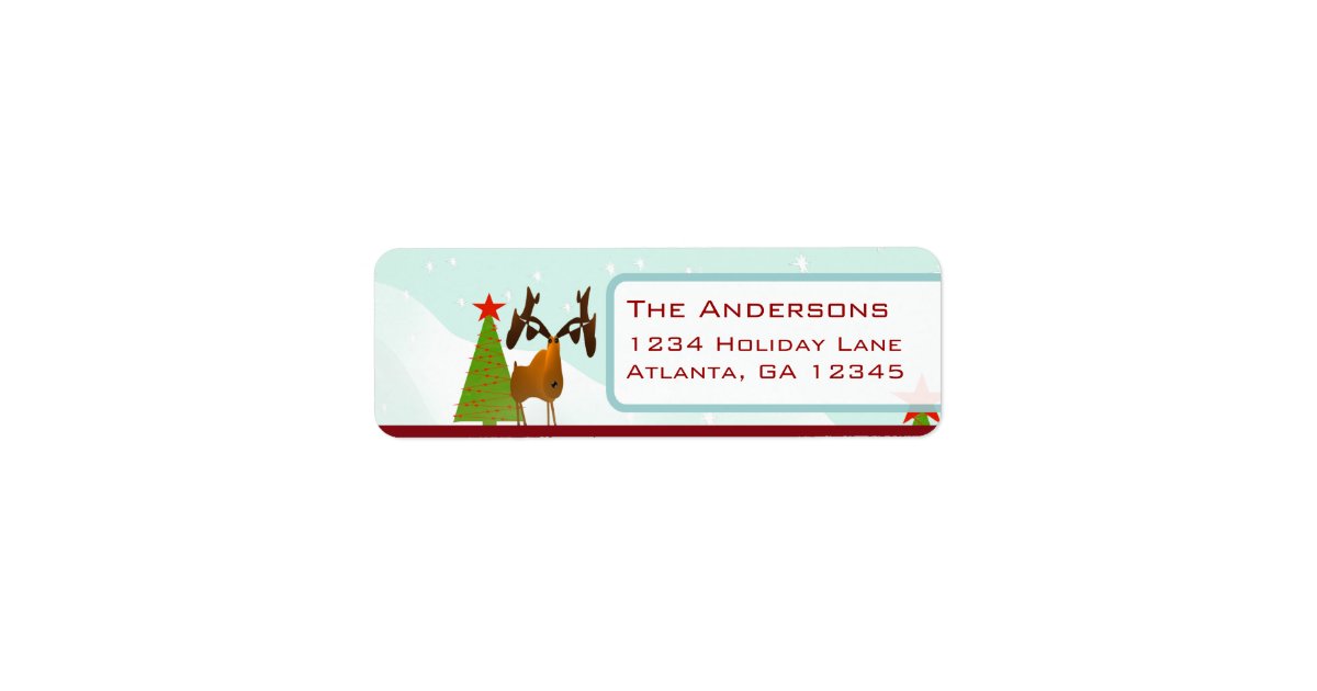 Christmas Moose Return Address Label | Zazzle.com