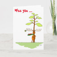 Christmas: Moose (Shy) Holiday Card