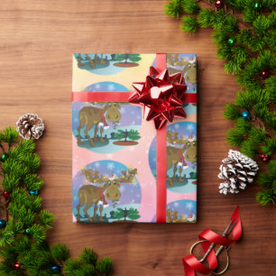 Christmas Moose smaller print Wrapping Paper