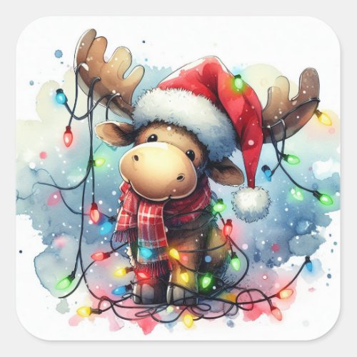 Christmas Moose Stickers