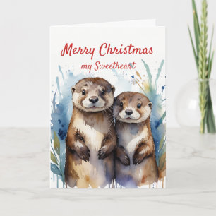 Christmas Moose-t  Fun Otter Cute Sweetheart Holiday Card