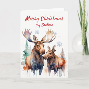 Christmas Moose-t Wonderful Fun Moose Brother Holiday Card