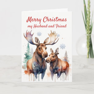 Christmas Moose-t Wonderful Husband Friend Holiday Card