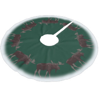 Christmas Moose Tree Skirt Holiday Moose Decor