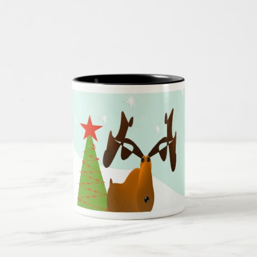 Christmas Moose Two_Tone Coffee Mug