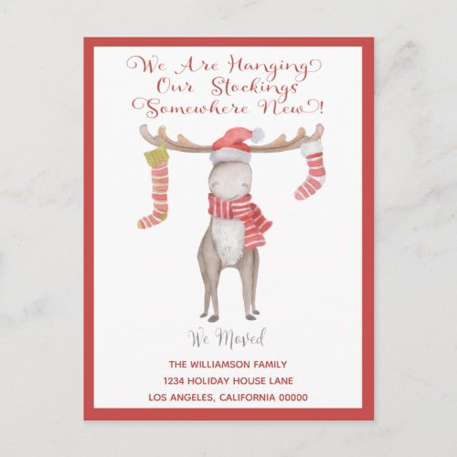  Christmas Moose Weve Moved Holiday Moving  Announcement Postcard