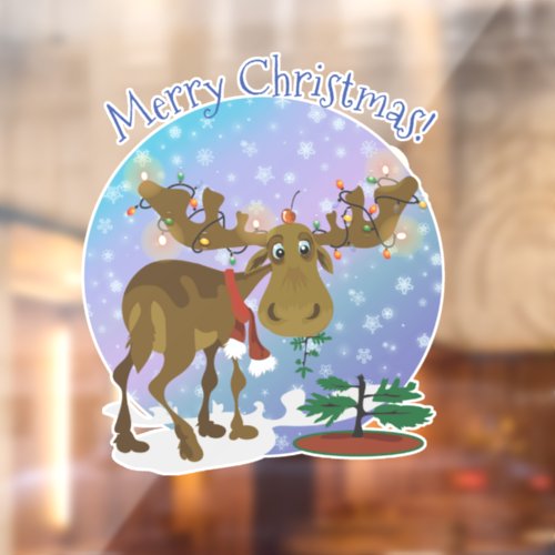 Christmas Moose Window Cling