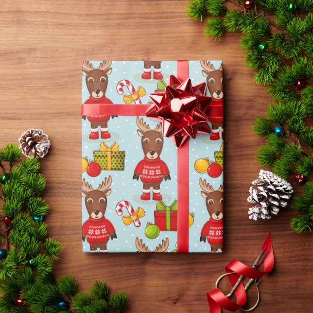 Christmas Moose  Wrapping Paper (Holiday Gift)
