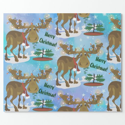 Moose Christmas Wrapping Paper 