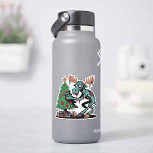 Christmas Moose Zombie Sticker