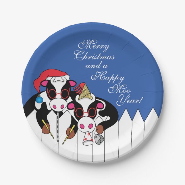 Christmas Moosicians Paper Plates (Front)