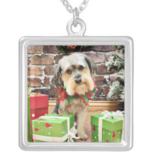 Christmas - Morkie - Cooper Silver Plated Necklace