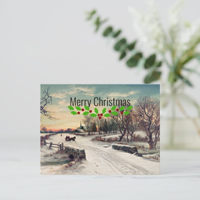 Christmas Morn, fine art painting, Postcard (Standing Front)