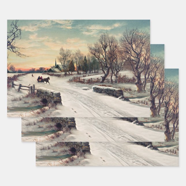 Christmas Morn, fine art painting, Wrapping Paper Sheets (Set)