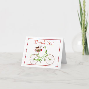 Christmas Morning Bicycle Thank You Card