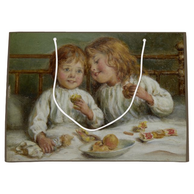 Christmas Morning (by Joseph Clark) Large Gift Bag (Front)