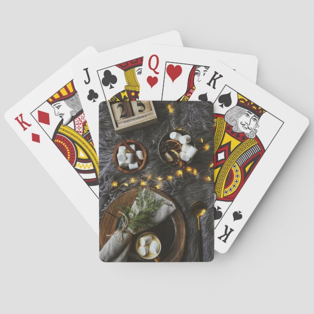 Christmas Morning Hot Chocolate & Marshmallows Poker Cards (Back)