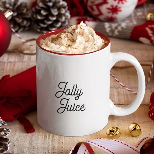 Christmas Morning Jolly Festive Stocking Stuffer Two_Tone Coffee Mug