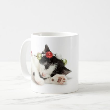 Christmas Morning Kitten Coffee Mug