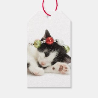 Christmas Morning Kitten Gift Tags