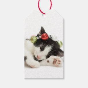 Christmas Morning Kitten Gift Tags