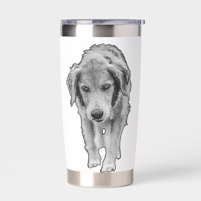 Christmas Morning Retriever Mix Insulated Tumbler (Left)
