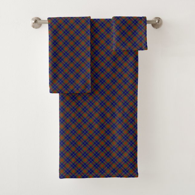 Christmas Morning Scottish Tartan Pattern Bath Towel Set (Insitu)