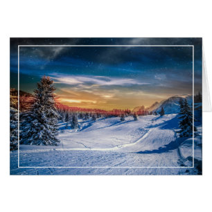 Christmas Morning Ski Slope Cards