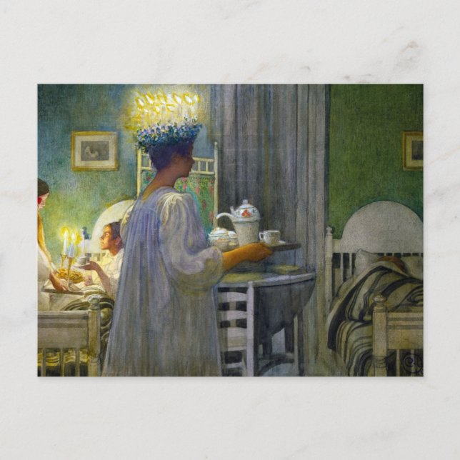 Christmas Morning, The Feast of Saint Lucy Postcard (Front)