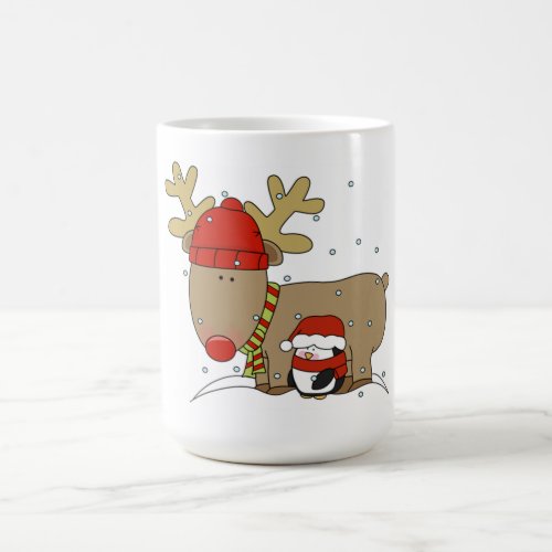 Christmas Morphing MugReindeer and Penguin Magic Mug