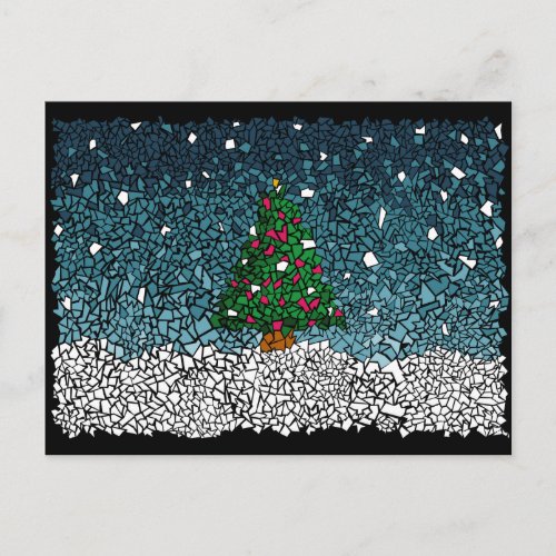 Christmas mosaic holiday postcard