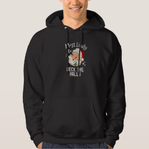Christmas Most Likely To Deck the Halls Retro Sant Hoodie