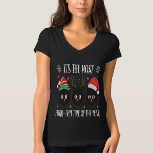 Christmas Most Purrfect Time Of Year Cat Lover T_Shirt