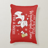 Christmas Most Wonderful Time for a Beer Santa Accent Pillow (Back(Vertical))