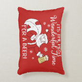Christmas Most Wonderful Time for a Beer Santa Accent Pillow (Front(Vertical))