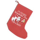 Christmas Most Wonderful Time for a Beer Santa Small Christmas Stocking (Front (Hanging))