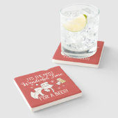 Christmas Most Wonderful Time for a Beer Santa Stone Coaster (Side)